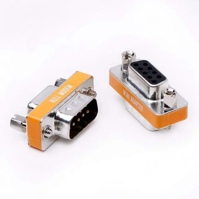 Alt view image 2 of 4 - 5-Pack DB9 Null Modem Adapter Male to Female Slimline Data Transfer Serial Port Adapter