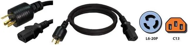 Alt view image 5 of 6 - NEMA L6-20P to C13 Power Cord Plug, Heavy Duty Computer Power Cord, 15A/250V, 14 AWG, Locking NEMA L6-20P to IEC-60320-C13 Computer Power Cable Replacement, 16ft/5m