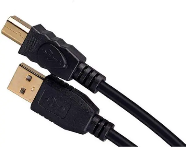 Alt view image 3 of 6 - 24K Gold Plated USB 2.0 A-Male to B-Male Print Cable with Ferrite Black 28/24# AWG 1m/3ft
