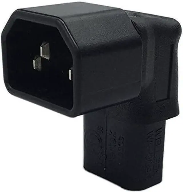 Alt view image 3 of 7 - (2-Pack) Down Angle Elbow PIug IEC C14 to C13 Power Converter Travel Plug Adapter,IEC 320 C14 to 90-Degree Down Angle IEC C13 Electrical Adapter,C13 C14 Cable Power Adapter(C14 to Down C13)