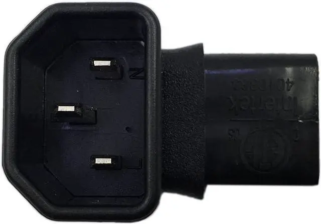 Alt view image 4 of 7 - (2-Pack) Down Angle Elbow PIug IEC C14 to C13 Power Converter Travel Plug Adapter,IEC 320 C14 to 90-Degree Down Angle IEC C13 Electrical Adapter,C13 C14 Cable Power Adapter(C14 to Down C13)