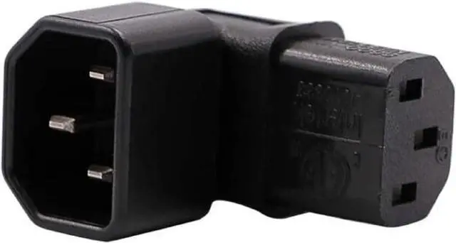 Alt view image 2 of 7 - (2-Pack) Down Angle Elbow PIug IEC C14 to C13 Power Converter Travel Plug Adapter,IEC 320 C14 to 90-Degree Down Angle IEC C13 Electrical Adapter,C13 C14 Cable Power Adapter(C14 to Down C13)