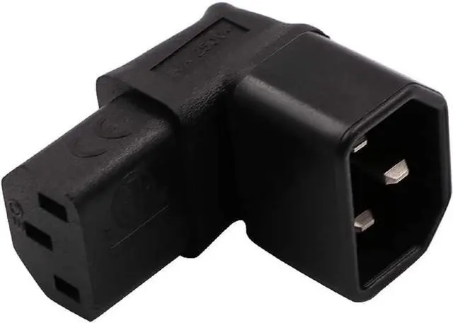 Alt view image 6 of 7 - (2-Pack) Down Angle Elbow PIug IEC C14 to C13 Power Converter Travel Plug Adapter,IEC 320 C14 to 90-Degree Down Angle IEC C13 Electrical Adapter,C13 C14 Cable Power Adapter(C14 to Down C13)