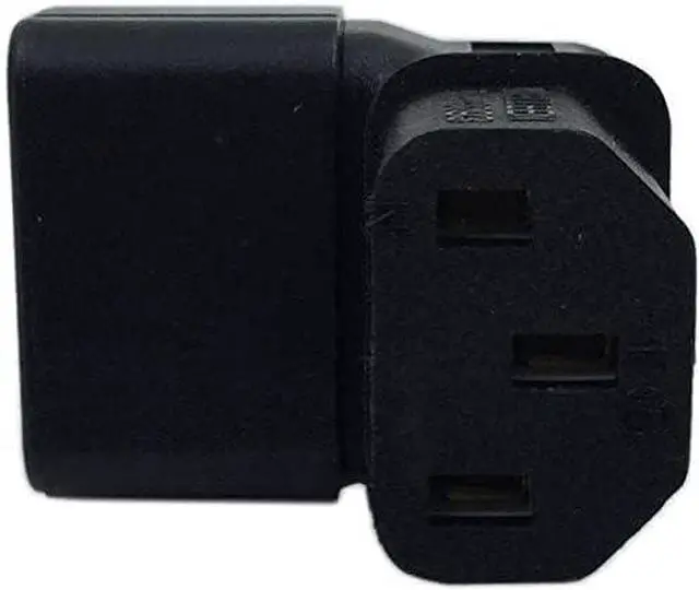 Alt view image 7 of 7 - (2-Pack) Down Angle Elbow PIug IEC C14 to C13 Power Converter Travel Plug Adapter,IEC 320 C14 to 90-Degree Down Angle IEC C13 Electrical Adapter,C13 C14 Cable Power Adapter(C14 to Down C13)