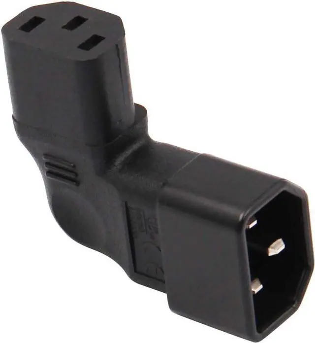 Alt view image 5 of 7 - (2-Pack) Left Angle Elbow PIug IEC C14 to C13 Power Converter Travel Plug Adapter,IEC 320 C14 to 90-Degree Left Angle IEC C13 Electrical Adapter,C13 C14 Cable Power Adapter(C14 to Left C13)