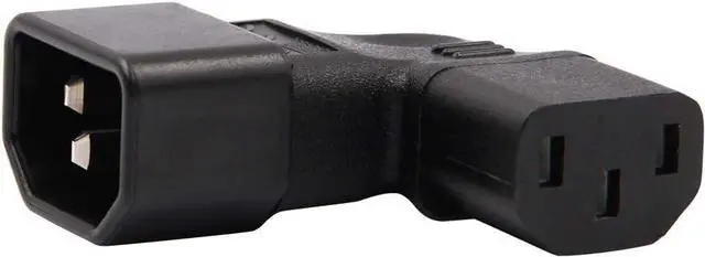 Alt view image 4 of 7 - (2-Pack) Left Angle Elbow PIug IEC C14 to C13 Power Converter Travel Plug Adapter,IEC 320 C14 to 90-Degree Left Angle IEC C13 Electrical Adapter,C13 C14 Cable Power Adapter(C14 to Left C13)