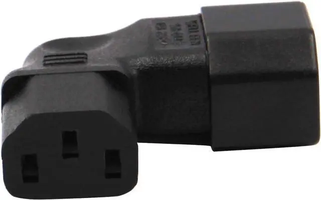 Alt view image 3 of 7 - (2-Pack) Left Angle Elbow PIug IEC C14 to C13 Power Converter Travel Plug Adapter,IEC 320 C14 to 90-Degree Left Angle IEC C13 Electrical Adapter,C13 C14 Cable Power Adapter(C14 to Left C13)