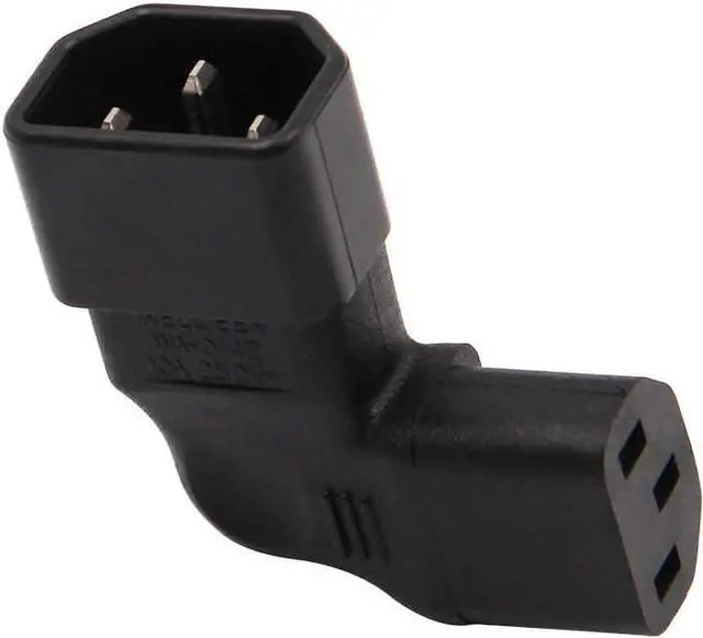 Alt view image 3 of 7 - (2-Pack) Right Angle Elbow PIug IEC C14 to C13 Power Converter Travel Plug Adapter,IEC 320 C14 to 90-Degree Right Angle IEC C13 Electrical Adapter,C13 C14 Cable Power Adapter(C14 to Right C13)