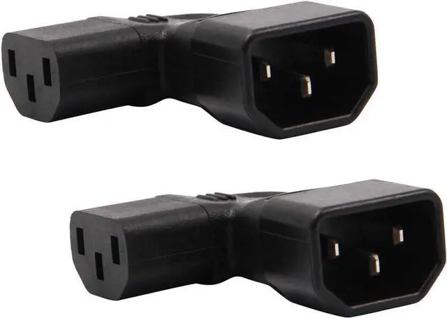 Alt view image 2 of 7 - (2-Pack) Right Angle Elbow PIug IEC C14 to C13 Power Converter Travel Plug Adapter,IEC 320 C14 to 90-Degree Right Angle IEC C13 Electrical Adapter,C13 C14 Cable Power Adapter(C14 to Right C13)