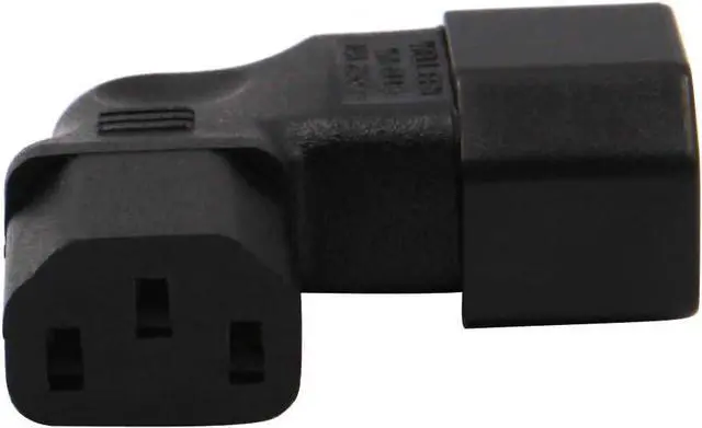 Alt view image 4 of 7 - (2-Pack) Right Angle Elbow PIug IEC C14 to C13 Power Converter Travel Plug Adapter,IEC 320 C14 to 90-Degree Right Angle IEC C13 Electrical Adapter,C13 C14 Cable Power Adapter(C14 to Right C13)