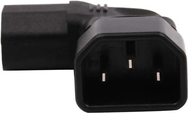 Alt view image 5 of 7 - (2-Pack) Right Angle Elbow PIug IEC C14 to C13 Power Converter Travel Plug Adapter,IEC 320 C14 to 90-Degree Right Angle IEC C13 Electrical Adapter,C13 C14 Cable Power Adapter(C14 to Right C13)