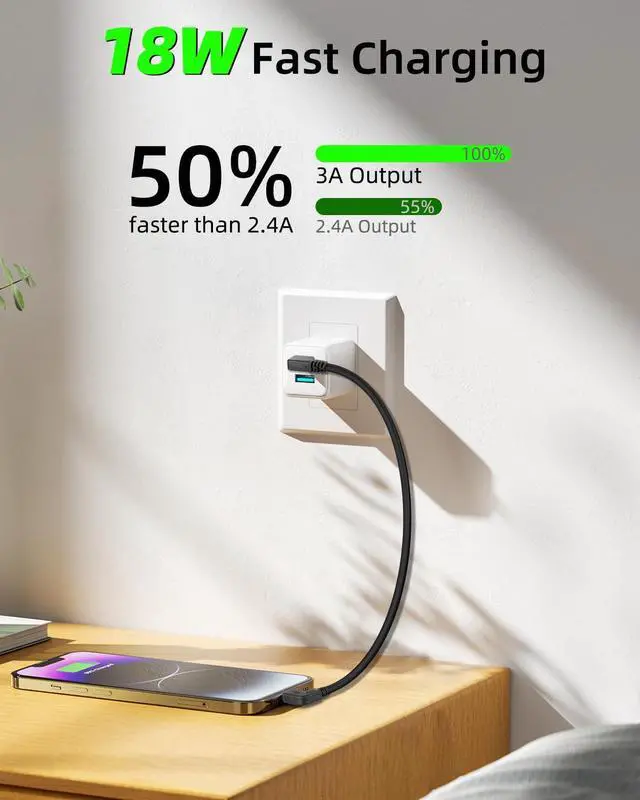 Alt view image 2 of 7 - 1ft Short Right Angle USB Type C Cable, 90 Degree Angle 18W Fast Charging USB A to USB C Cable ,Right,0.3M