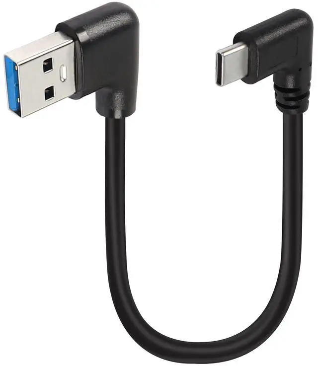 Main image of 1ft Short Left Angle USB Type C Cable, 90 Degree Angle 18W Fast Charging USB A to USB C Cable ,Left,0.3M