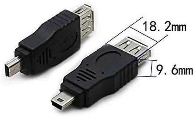 Alt view image 4 of 5 - 2 Pack USB 2.0 MINI USB Male to Type A Female OTG Adapter Connector Converter Coupler