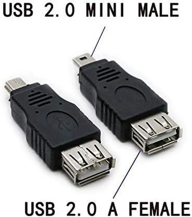 Alt view image 5 of 5 - 2 Pack USB 2.0 MINI USB Male to Type A Female OTG Adapter Connector Converter Coupler