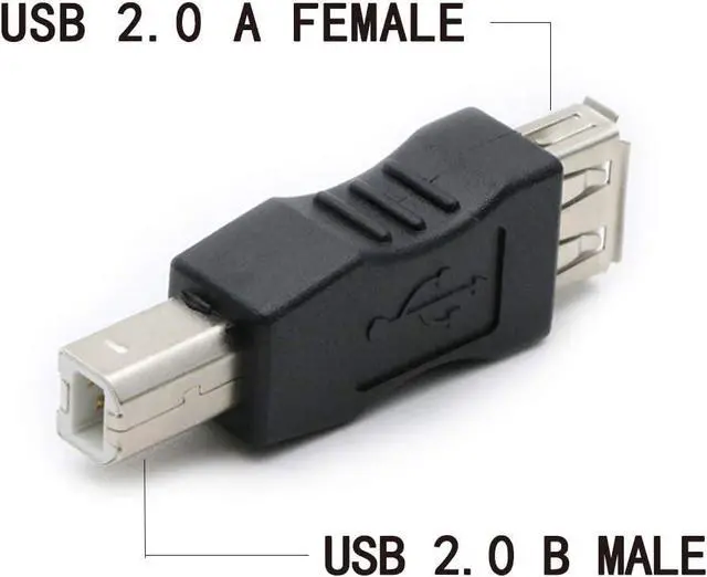 Alt view image 4 of 4 - 2 Pack USB 2.0 AF/BM Adapter Type A Female to USB B Print Male Adapter Connector Converter Plug