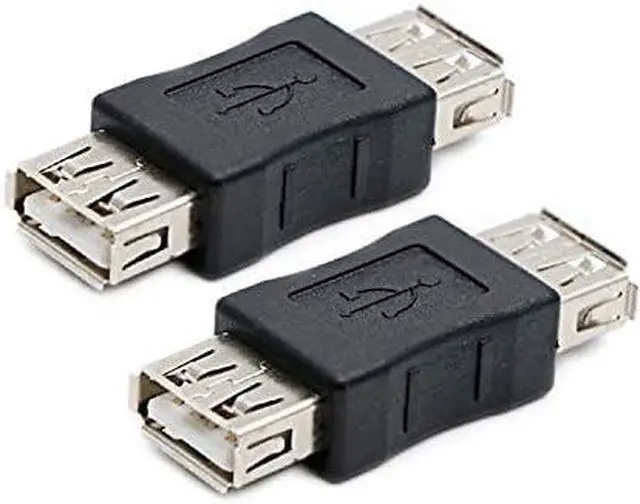 Main image of 2 Pack USB 2.0 AF/AF Plug Type A Female to Type A Female Adapter Connector Converter Compatible with Laptop Computer Hard Drive Printer Camera