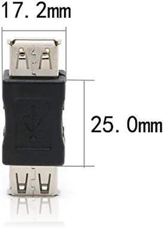 Alt view image 4 of 5 - 2 Pack USB 2.0 AF/AF Plug Type A Female to Type A Female Adapter Connector Converter Compatible with Laptop Computer Hard Drive Printer Camera