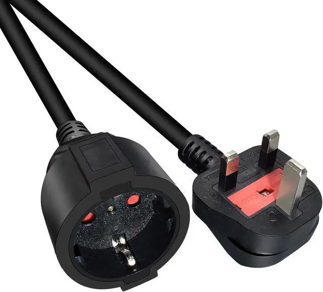 Alt view image 3 of 7 - UK to Schuko Short Power Cord 1 Foot, Toptekits UK BS1363 Plug to European CEE7/7 Female Socket Short Power Cable for UPS PDU,Euro UK Plug Adapter Cord,UK EU Plug Adapter,16AWG, (1ft/0.3m)
