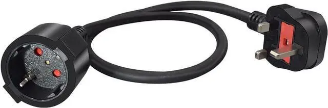 Main image of UK to Schuko Short Power Cord , Toptekits UK BS1363 Plug to European CEE7/7 Female Socket Short Power Cable for UPS PDU,Euro UK Plug Adapter Cord,UK EU Plug Adapter,16AWG, (2ft/0.6m)