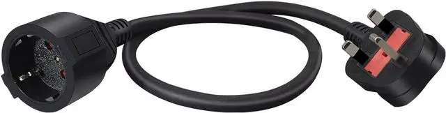 Alt view image 2 of 7 - UK to Schuko Short Power Cord , Toptekits UK BS1363 Plug to European CEE7/7 Female Socket Short Power Cable for UPS PDU,Euro UK Plug Adapter Cord,UK EU Plug Adapter,16AWG, (2ft/0.6m)
