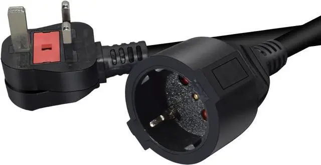 Alt view image 5 of 7 - UK to Schuko Short Power Cord , Toptekits UK BS1363 Plug to European CEE7/7 Female Socket Short Power Cable for UPS PDU,Euro UK Plug Adapter Cord,UK EU Plug Adapter,16AWG, (2ft/0.6m)