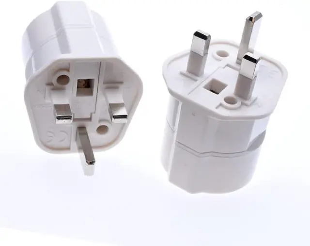 Alt view image 4 of 7 - (2-Pack) UK to Schuko Power Converter, UK BS1363 to European CEE7 Schuko Female Socket Electrical Adapter, Euro UK Plug Adapter Travel Converter, White