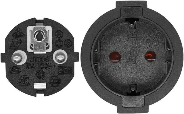 Alt view image 6 of 7 - Europe Schuko 1-to-2 Outlet Y Splitter Power Extension Cord, Elbow Plug European CEE7/7 Male Plug to 2X Schuko Female Socket Y Split Cord, German Extension Cord Splitter, Black, 1ft/30cm