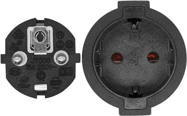 Alt view image 5 of 7 - EU Europe Schuko 1 to 2 Outlet Power Y Splitter Euro Extension Cord with Switch, European CEE7/7 Male Plug to 2X Schuko Female Socket Y Split Power Cord with Switcher, Black, 1ft/30cm