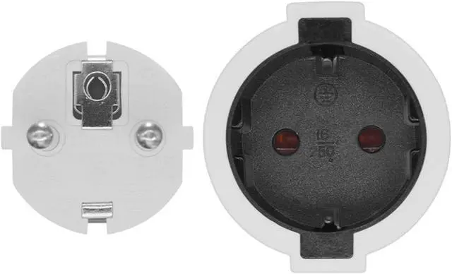 Alt view image 6 of 7 - Europe Schuko 1 to 2 Outlet Power Cord Y Splitter,Elbow Plug Euro Schuko CEE7/7 Male Plug to 2X Schuko Female Socket Y Split Cord,EU 3 Prong Splitter Power Strip (Elbow 1-to-2, White, 1ft/30cm)