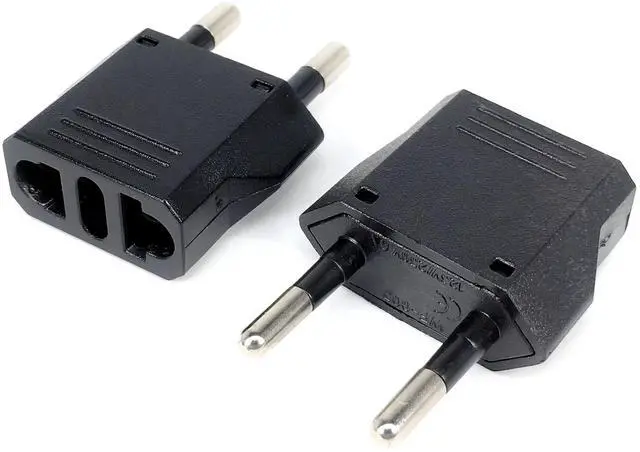 Alt view image 2 of 7 - 5 Pack 2-Prong US To EU Travel Plug Adapter Power Converter ,Euro US Plug Adapter,US EU Plug Adapter Electrical Adapter,EU4.0mm Power Adapter Black Style B 4.0mm