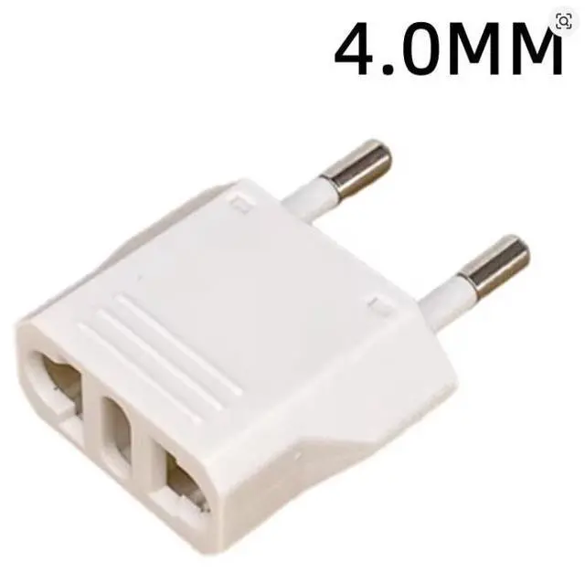 Alt view image 7 of 7 - 5 Pack 2-Prong US To EU Travel Plug Adapter Power Converter ,Euro US Plug Adapter,US EU Plug Adapter Electrical Adapter,EU4.0mm Power Adapter White Style B 4.0mm