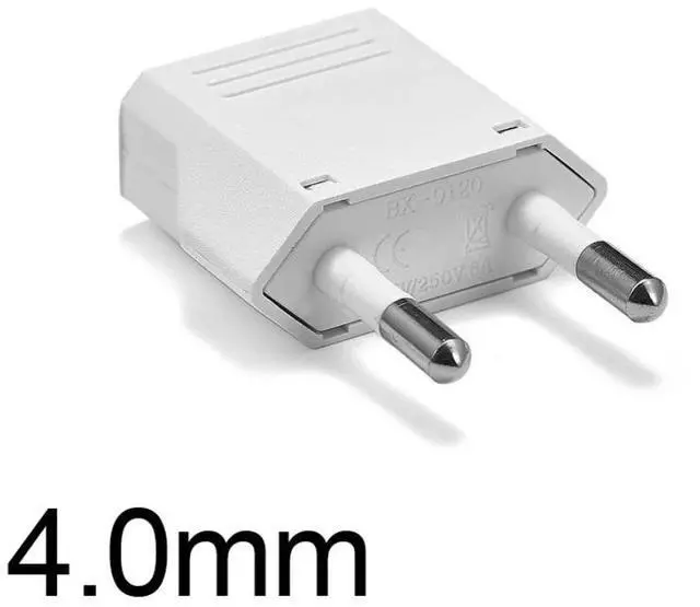 Alt view image 2 of 7 - 5 Pack 2-Prong US To EU Travel Plug Adapter Power Converter ,Euro US Plug Adapter,US EU Plug Adapter Electrical Adapter,EU4.0mm Power Adapter White Style B 4.0mm