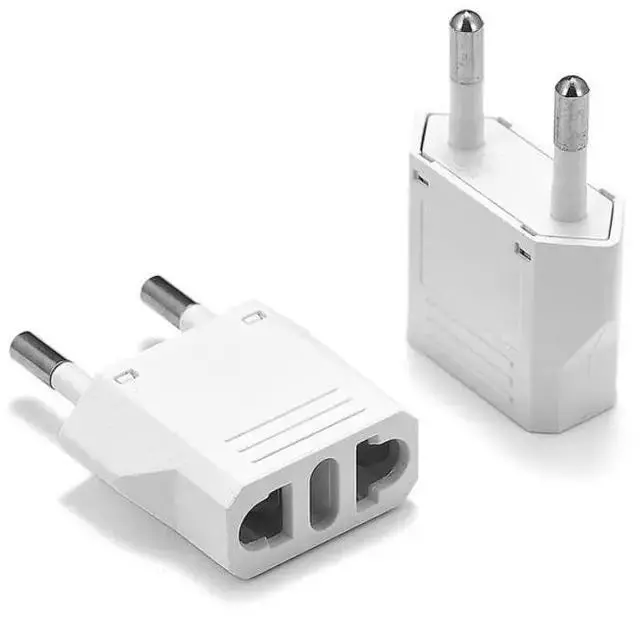 Main image of 5 Pack 2-Prong US To EU Travel Plug Adapter Power Converter ,Euro US Plug Adapter,US EU Plug Adapter Electrical Adapter,EU4.8mm Power Adapter White Style B 4.8mm