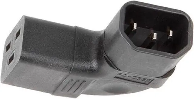 Alt view image 4 of 7 - 2-Pack IEC C14 to C19 Elbow Plug Power Converter Travel Plug Adapter, IEC 320 C14 Male to Right Angle IEC C19 Female Electrical Adapter