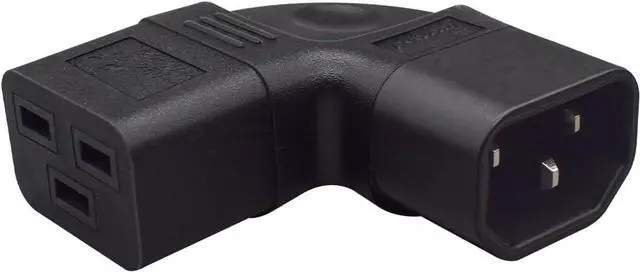 Alt view image 5 of 7 - 2-Pack IEC C14 to C19 Elbow Plug Power Converter Travel Plug Adapter, IEC 320 C14 Male to Right Angle IEC C19 Female Electrical Adapter