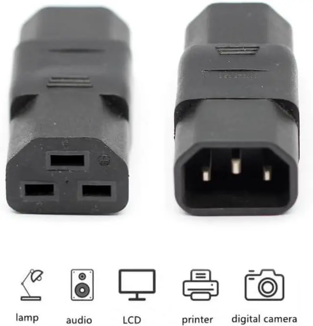 Alt view image 3 of 7 - 2-Pack IEC C14 to C21 Power Converter Travel Plug Adapter, IEC 320 C14 Male to C21 Female Electrical Adapter,IEC Adapter,Compatible with C19