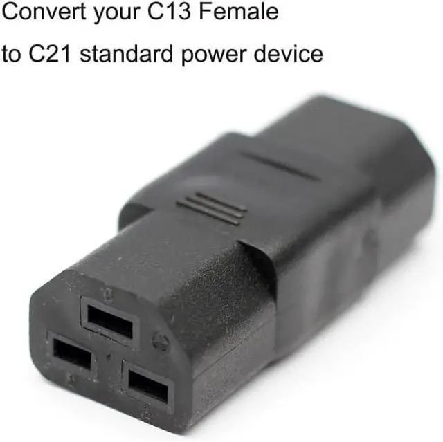 Alt view image 5 of 7 - 2-Pack IEC C14 to C21 Power Converter Travel Plug Adapter, IEC 320 C14 Male to C21 Female Electrical Adapter,IEC Adapter,Compatible with C19