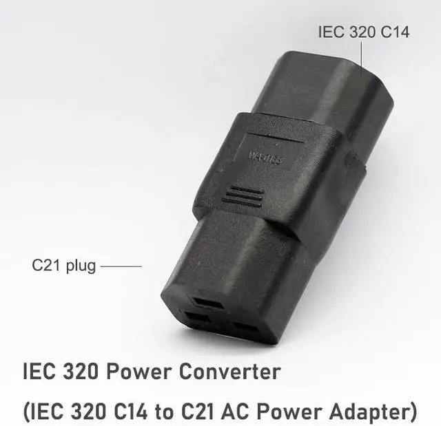 Alt view image 4 of 7 - 2-Pack IEC C14 to C21 Power Converter Travel Plug Adapter, IEC 320 C14 Male to C21 Female Electrical Adapter,IEC Adapter,Compatible with C19