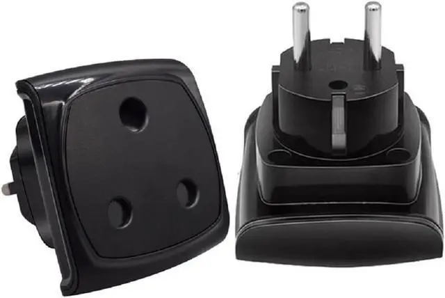 Alt view image 5 of 7 - Euro Schuko to South Africal Electrical Adapter Travel Plug Adapter,Toptekits EU Schuko CEE7/7 Male to South Africa Female Power Converter Travel Adapter, 16A 250V,1-Pack
