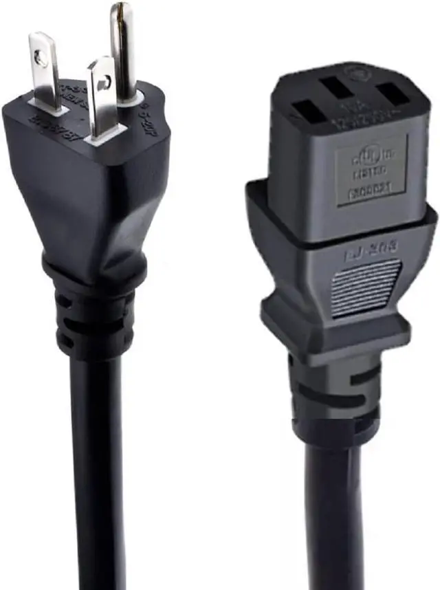 Alt view image 2 of 7 - NEMA 5-20P to C13 Power Cord PC, US 3 Prong 5-20P to IEC320 C13 Computer Power Cord Replacement, IEC Power Cable, 6ft/1.8m, 14AWG , UL Listed