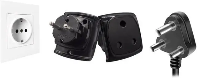 Alt view image 6 of 7 - Euro Schuko to South Africal Electrical Adapter Travel Plug Adapter,Toptekits EU Schuko CEE7/7 Male to South Africa Female Power Converter Travel Adapter, 16A 250V,1-Pack