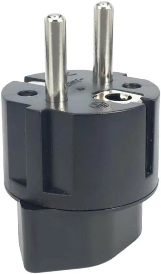 Alt view image 3 of 7 - 2 Pack Swiss to Europe Plug Adapter 13A 250V Type J to Type E/F European Schuko Male to Swiss Female Power Adapter (Black)