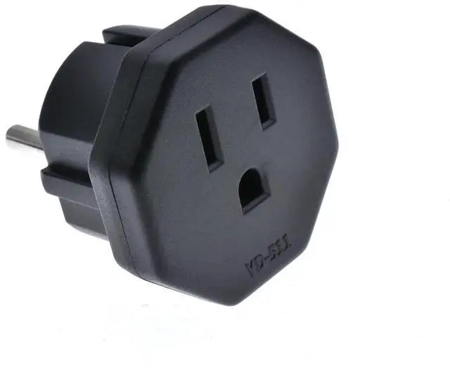 Alt view image 2 of 4 - 2 Pack US 5-15R to Europe Plug Power Converter Travel Adapter ,Eu European CEE7 Schuko to NEMA 5-15R Electrica Adapter,US EU Plug adapter ,Euro US Plug adapter(Black)