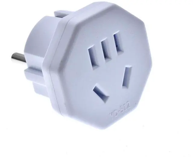 Alt view image 2 of 5 - 2 Pack Schuko to Au/1-15R Power Converter Travel Plug adapter,2-in-1 European CEE7 Schuko Male to Au AS3112 and US 2 Prong NEMA1-15R Electrical Adapter.White