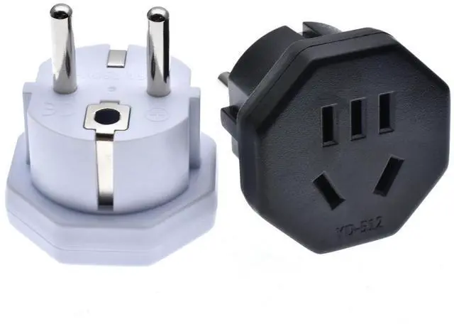 Alt view image 3 of 5 - 2 Pack European Schuko to 1-15R and Au Power Converter Travel Adapter, Euro CEE7 Schuko Male Plug to US 2 Prong 1-15R Female and Au Bs3112 Female Electrica Adapter