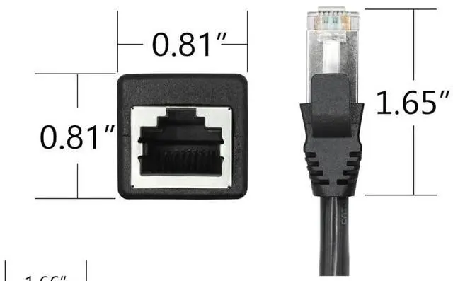 Alt view image 7 of 7 - Cat 6 Ethernet Network Cable RJ45 Male to Female Shielded Ethernet Network Connector Extension Cable for Router, Modem,16ft/500cm Without Screw Panel Mount
