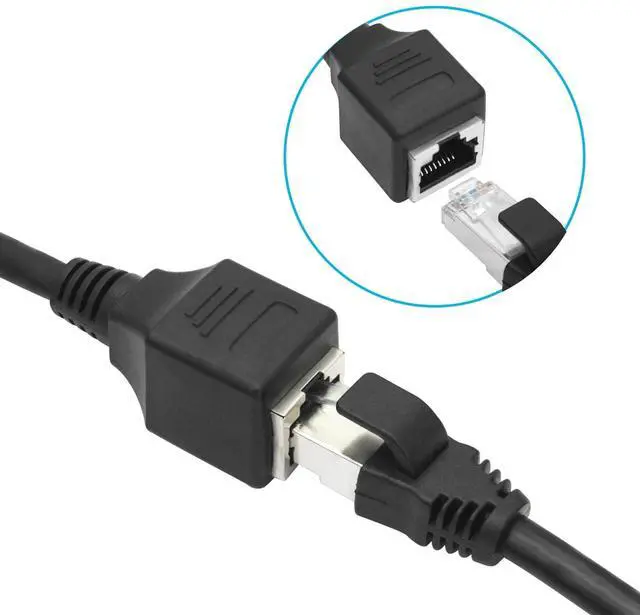 Alt view image 3 of 7 - Cat 6 Ethernet Network Cable RJ45 Male to Female Shielded Ethernet Network Connector Extension Cable for Router, Modem,3ft/100cm Without Screw Panel Mount