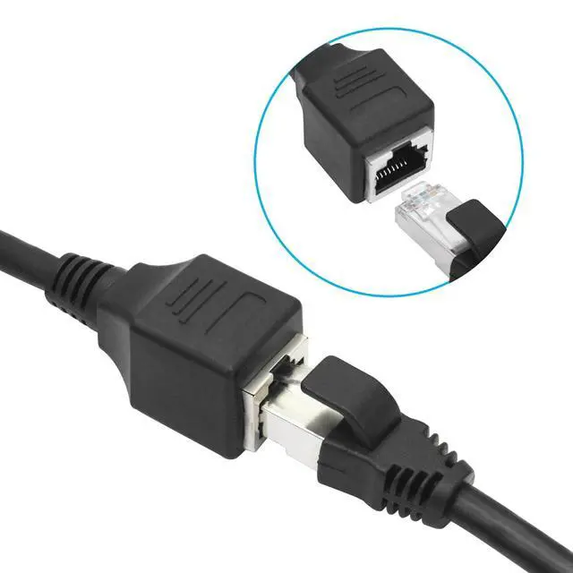 Alt view image 4 of 7 - Cat 6 Ethernet Network Cable RJ45 Male to Female Shielded Ethernet Network Connector Extension Cable for Router, Modem,1ft/30cm Without Screw Panel Mount