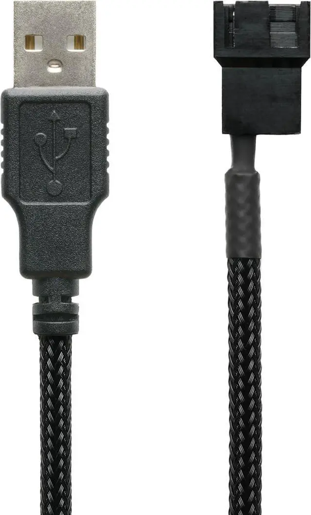 Main image of USB to 3/4-Pin PWM 5V USB Sleeved Fan Power Adapter Cable